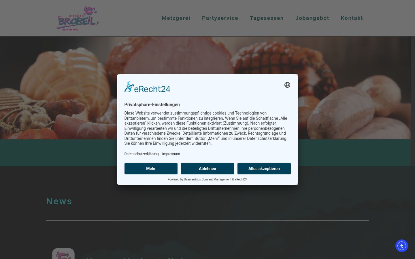 Screenshot of the consent banner shown before any interaction
