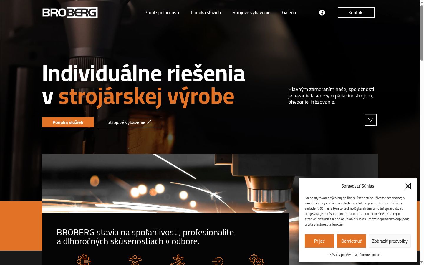 Snímka obrazovky banera súhlasu zobrazeného pred akoukoľvek interakciou