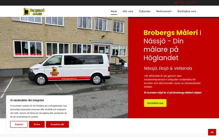 Screenshot of brobergsmaleri.com
