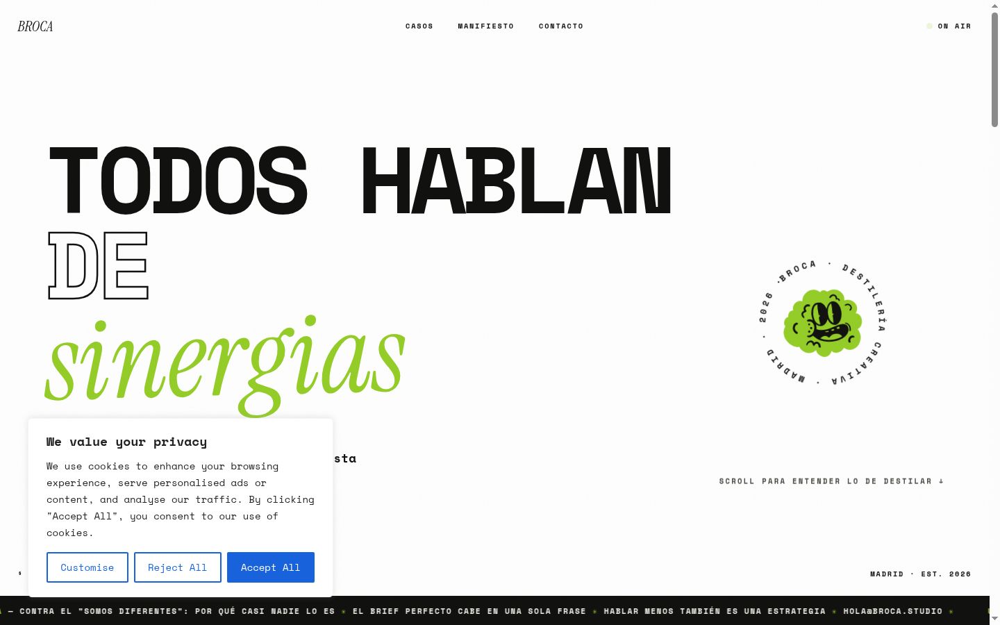 Screenshot tal-banner tal-kunsens muri qabel kwalunkwe interazzjoni