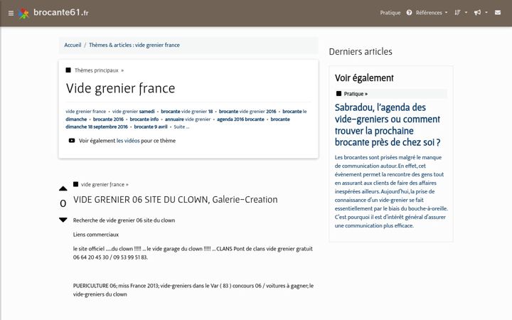 Screenshot of brocante61.fr
