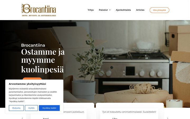Screenshot von brocantiina.fi