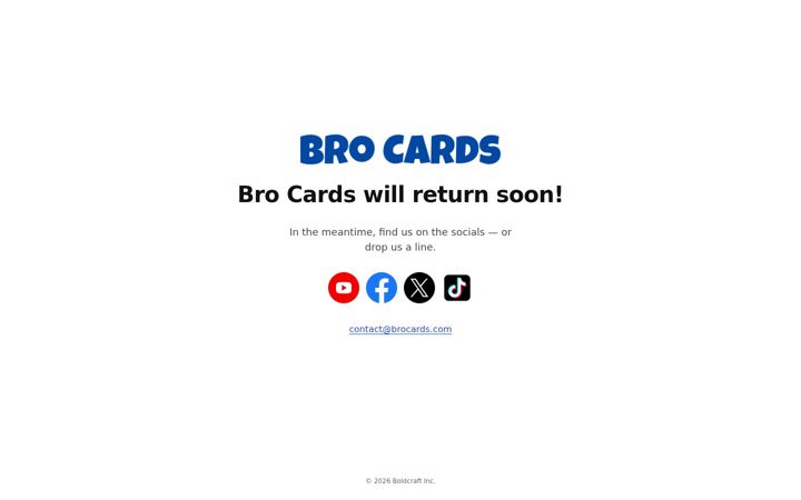 Screenshot of brocards.com