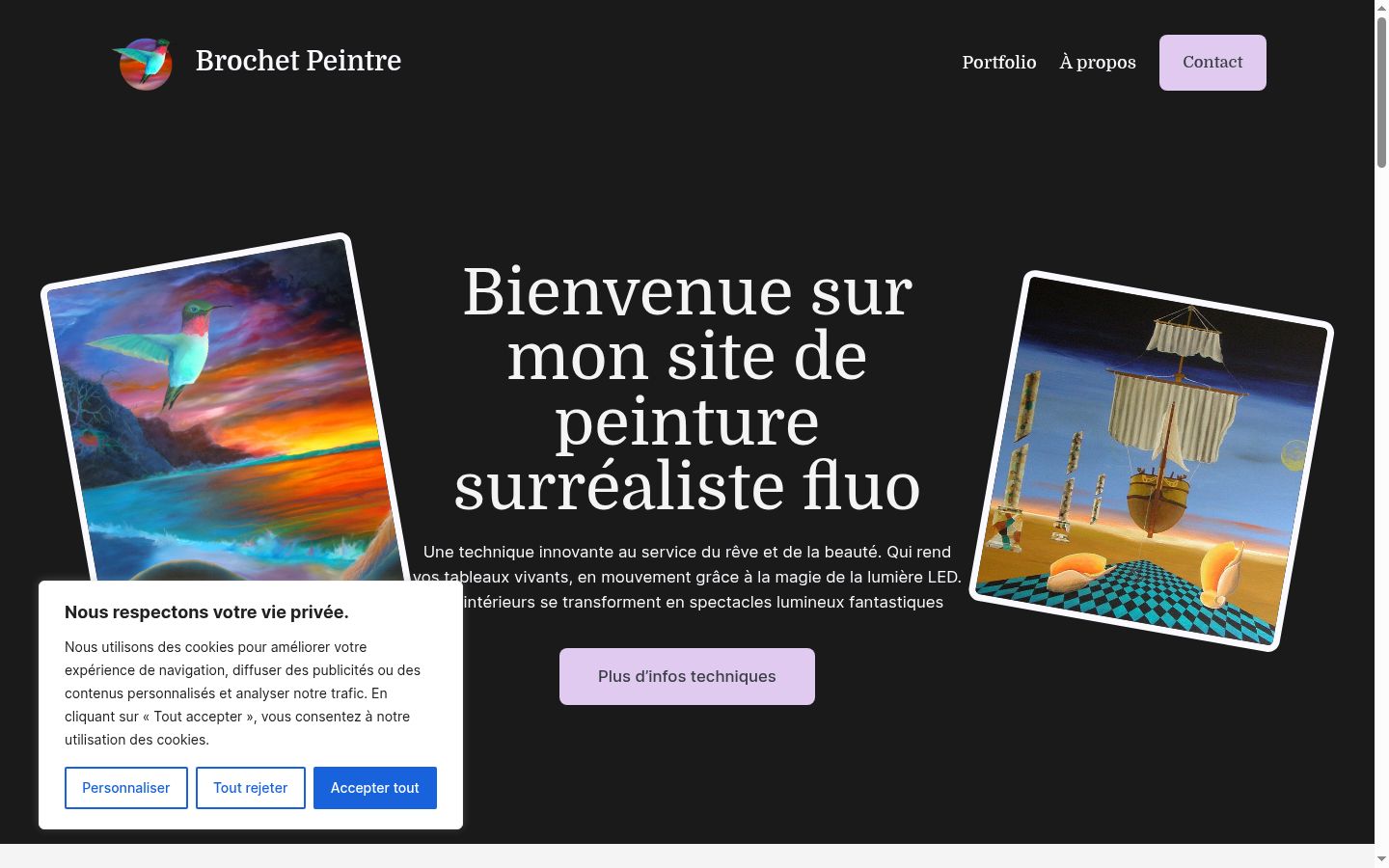 Screenshot del banner di consenso mostrato prima di qualsiasi interazione