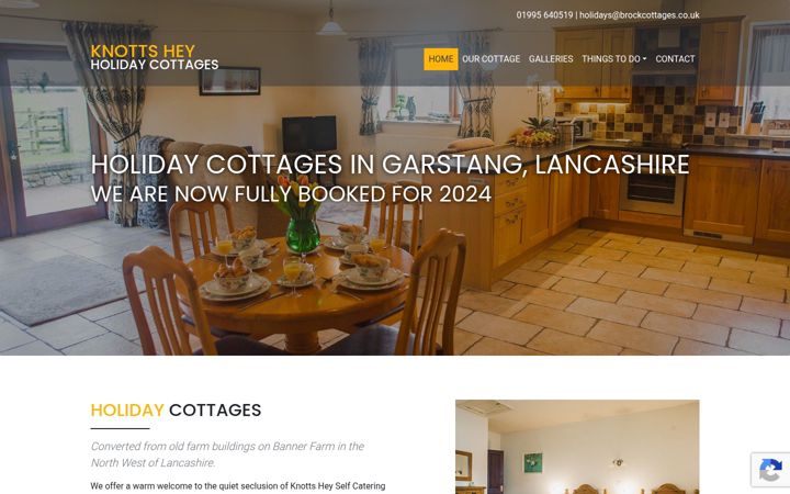 Screenshot of brockcottages.co.uk