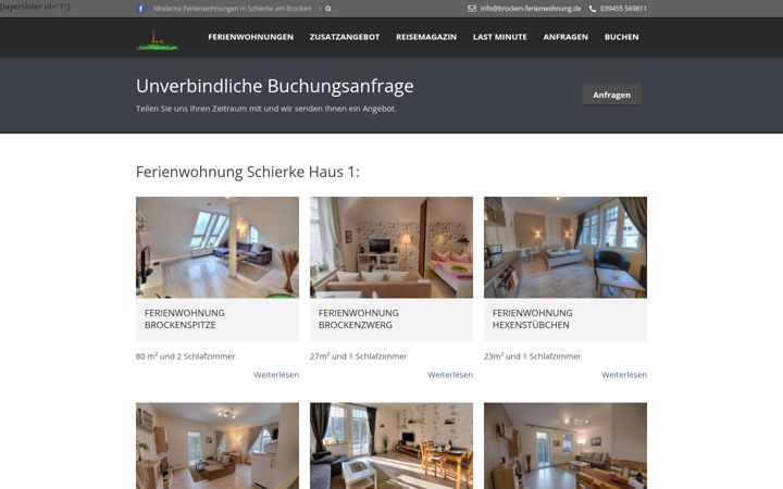 Screenshot of brocken-ferienwohnung.de