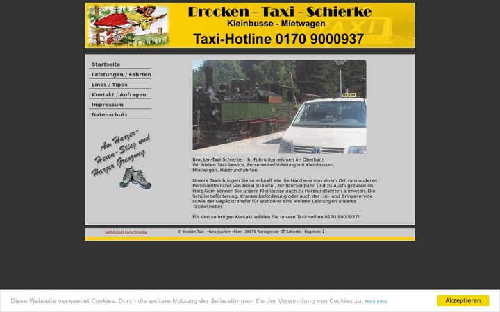 Screenshot of brocken-taxi.de