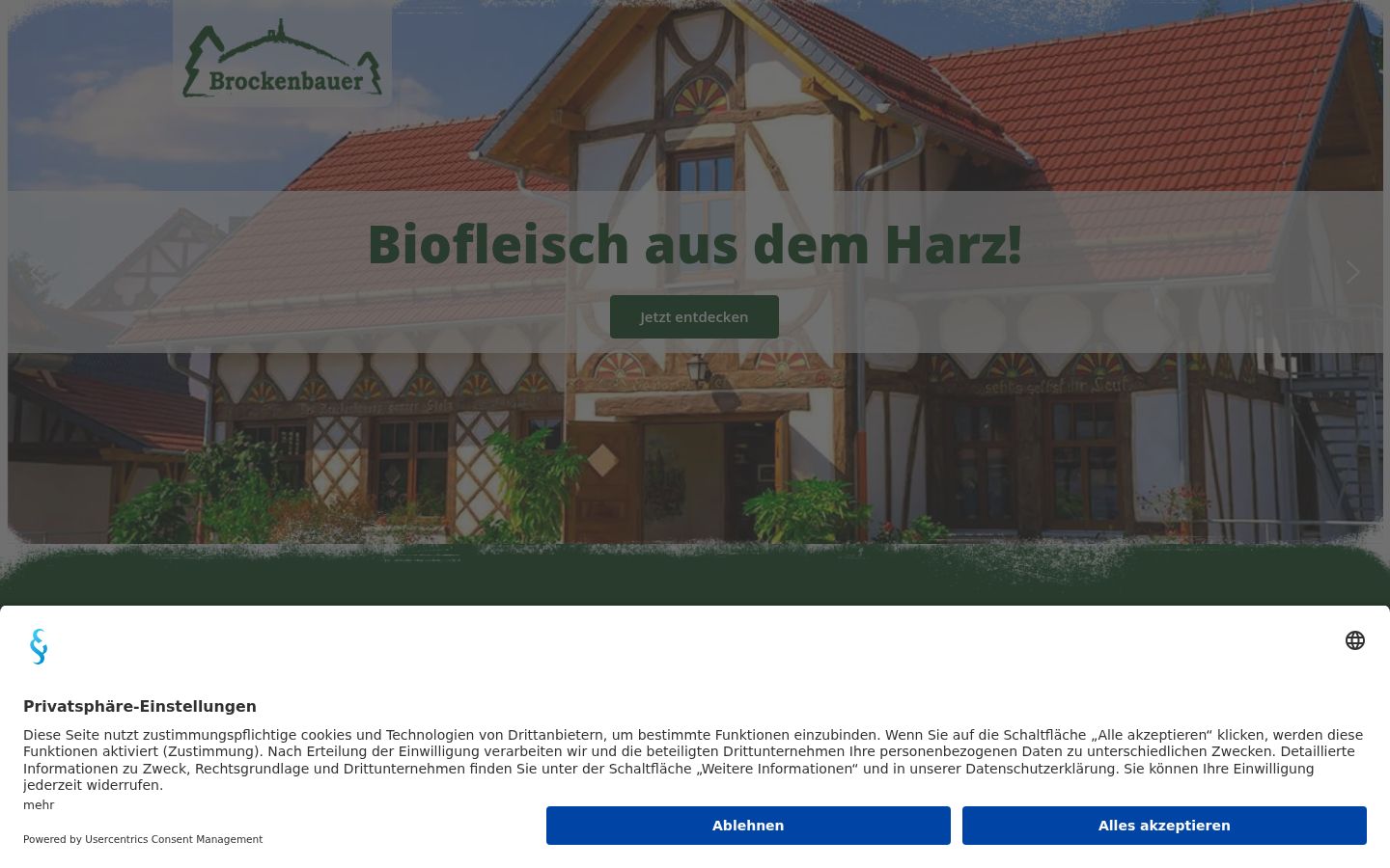 Screenshot del banner di consenso mostrato prima di qualsiasi interazione