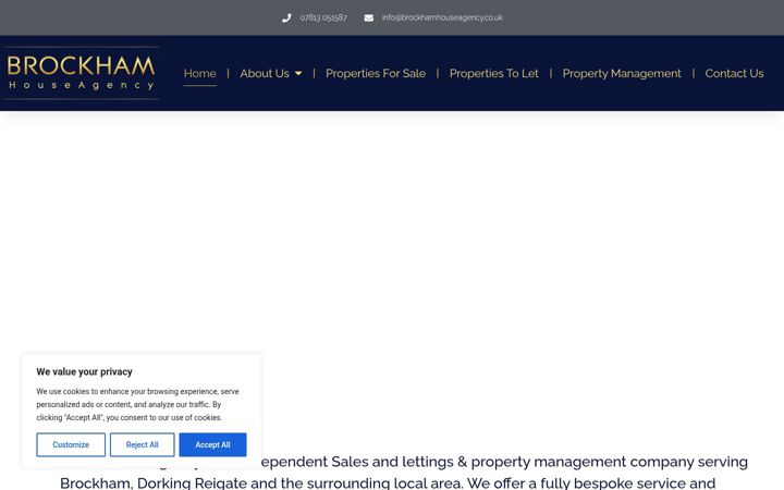 Screenshot of brockhamhouseagency.co.uk