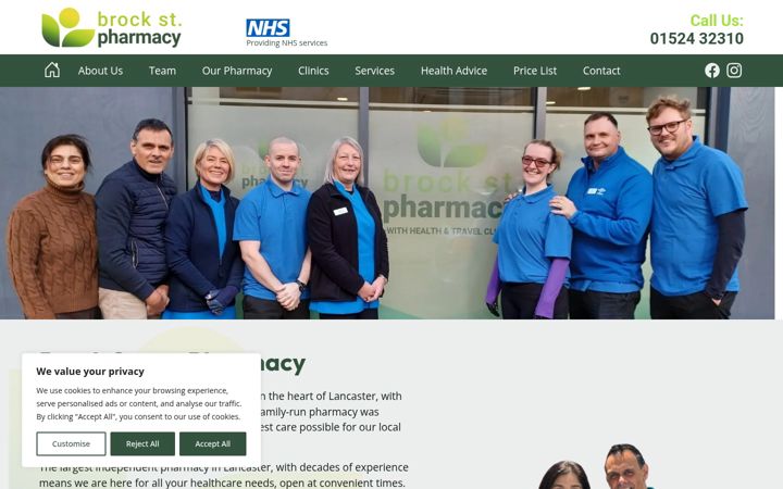 Screenshot of brockstreetpharmacy.co.uk