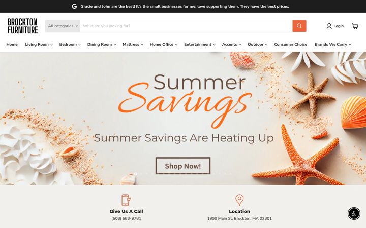 Screenshot of brocktonfurniturema.com