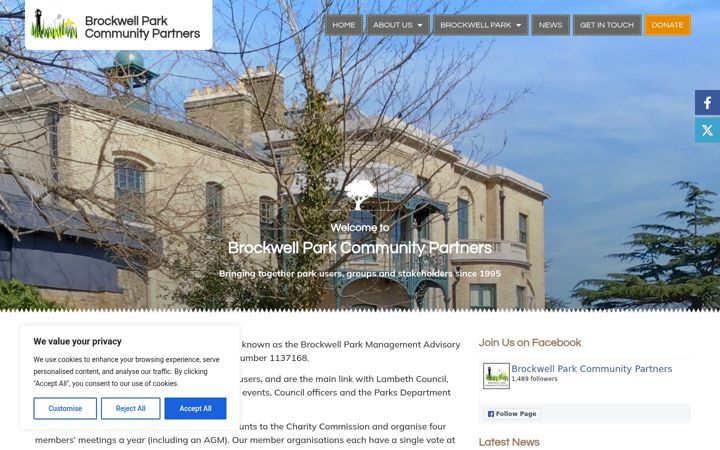 Screenshot of brockwellparkcommunitypartners.org.uk