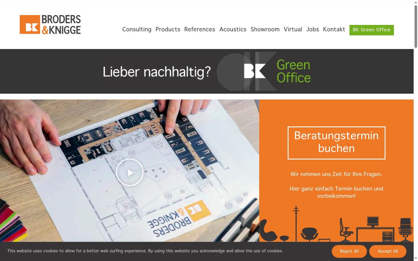 Screenshot des Einwilligungsbanners vor jeglicher Interaktion