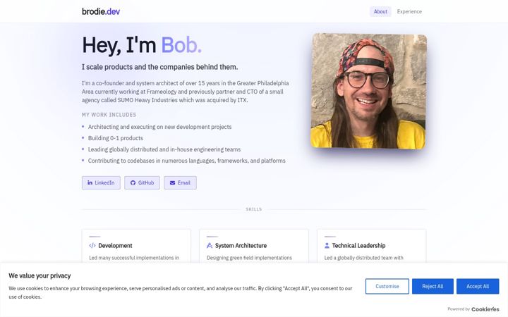 Screenshot of brodie.dev