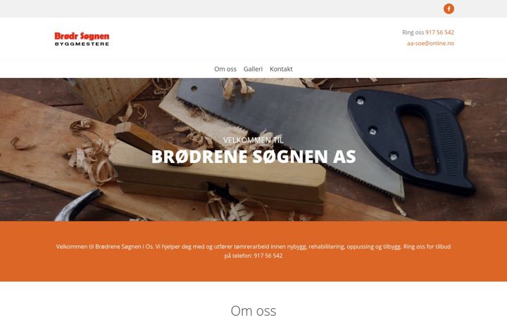 Screenshot of brodrenesognen.no