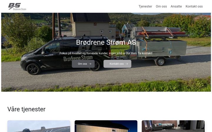 Screenshot of brodrenestrom.no