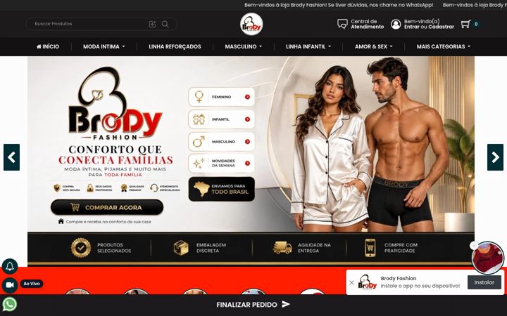 Screenshot of brodyfashion.com.br