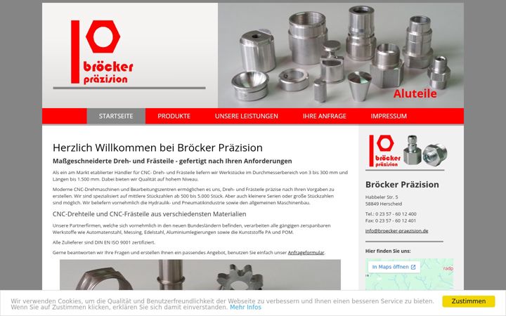 Screenshot of broecker-praezision.de