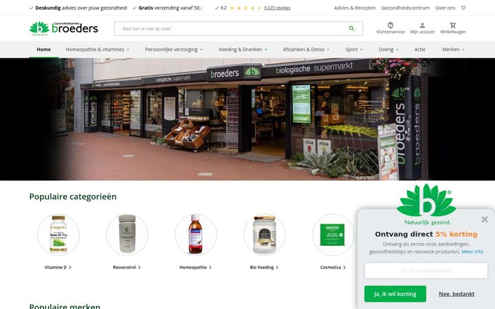 Ekrano kopija broedersgezondheidswinkel.nl