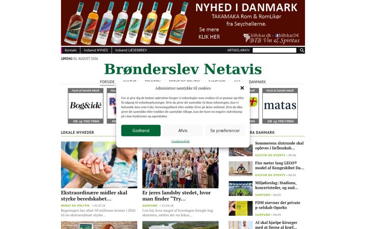 Screenshot of broenderslevnetavis.dk
