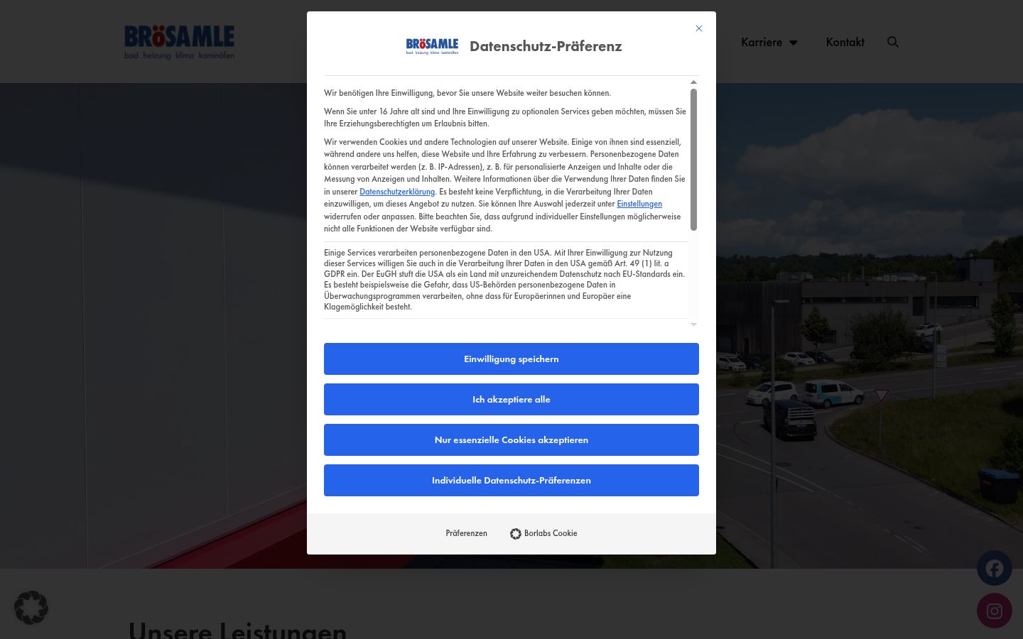Zrzut ekranu banera zgody wyświetlanego przed jakąkolwiek interakcją