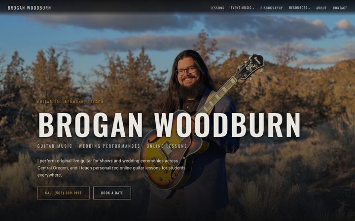 Screenshot of broganwoodburn.com