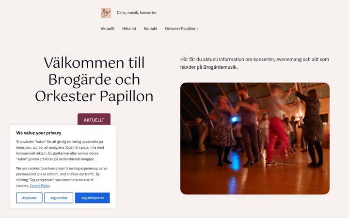 Screenshot of brogardemusik.nu