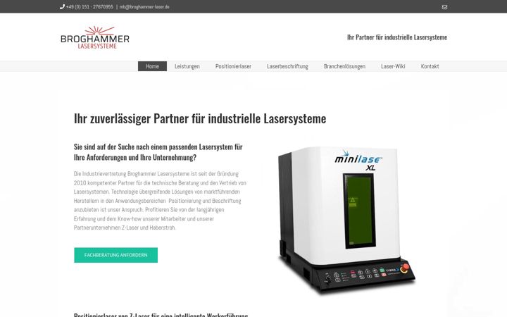 Screenshot of broghammer-laser.de