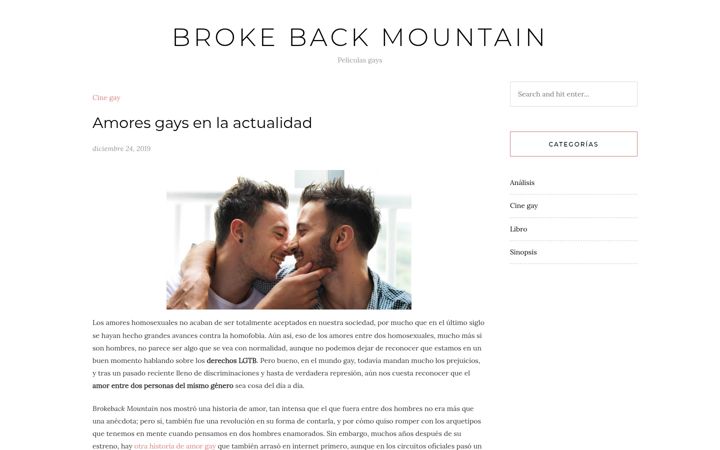 Skjermbilde av brokebackmountain.es