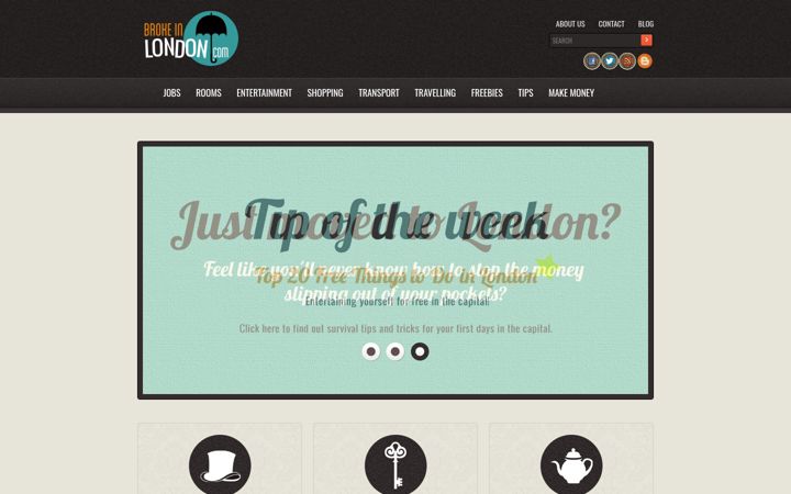Screenshot of brokeinlondon.com