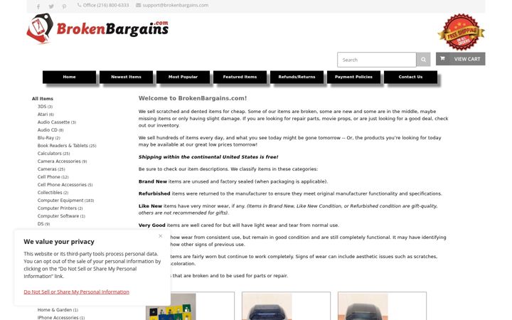 Screenshot of brokenbargains.com