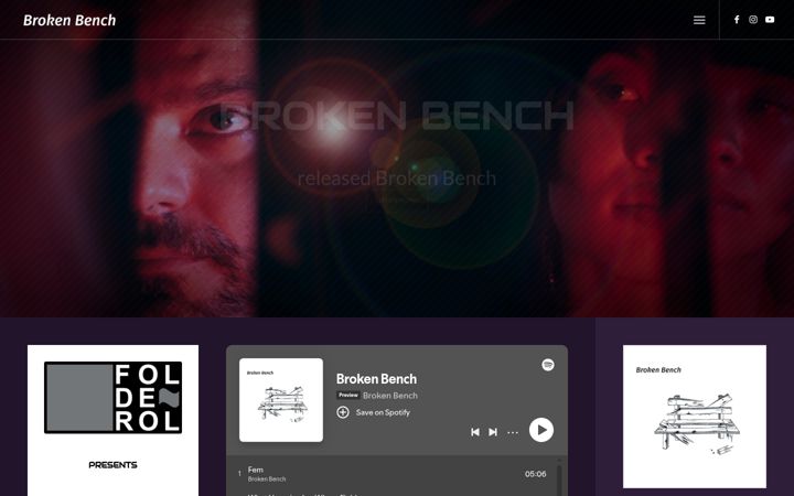 Screenshot of brokenbenchmusic.com