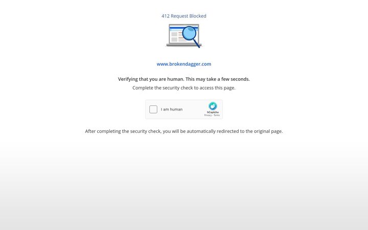 Screenshot of brokendagger.com