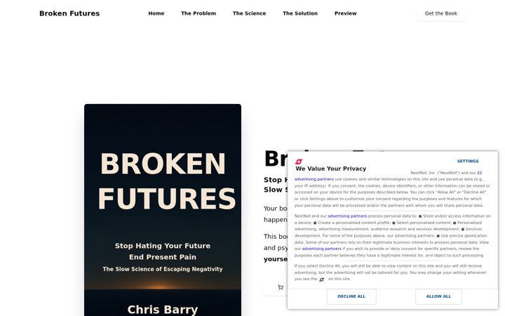 Screenshot of brokenfuturesbook.com