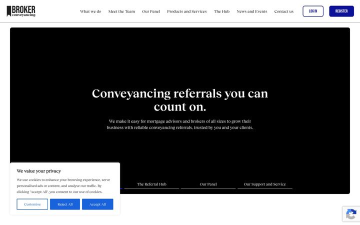 Screenshot of brokerconveyancing.co.uk