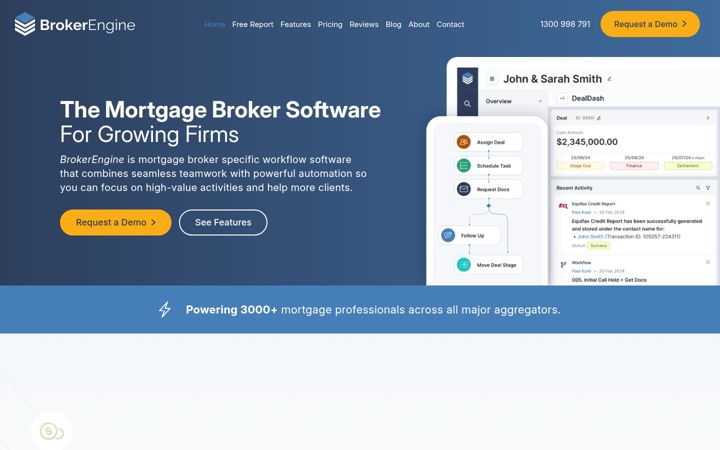Captură de ecran a brokerengine.com.au