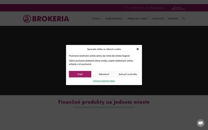 Screenshot stránky brokeria.sk