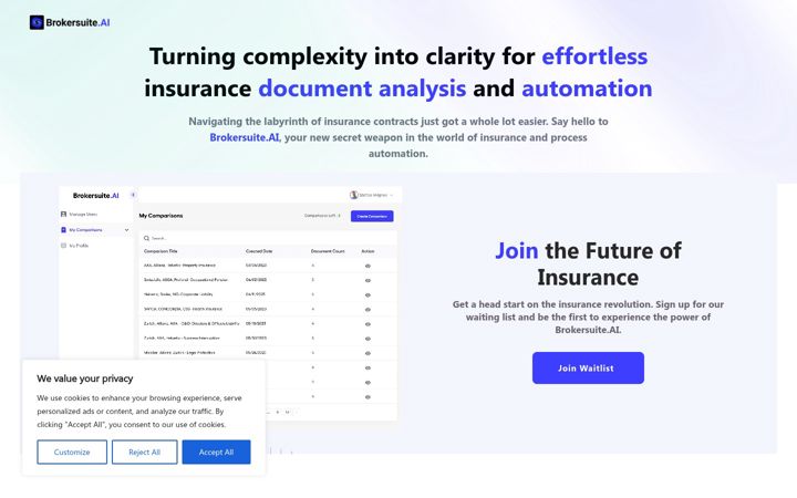 Screenshot of brokersuite.ai