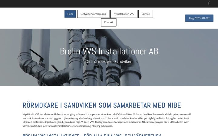 Screenshot of brolinberglingvvs.se