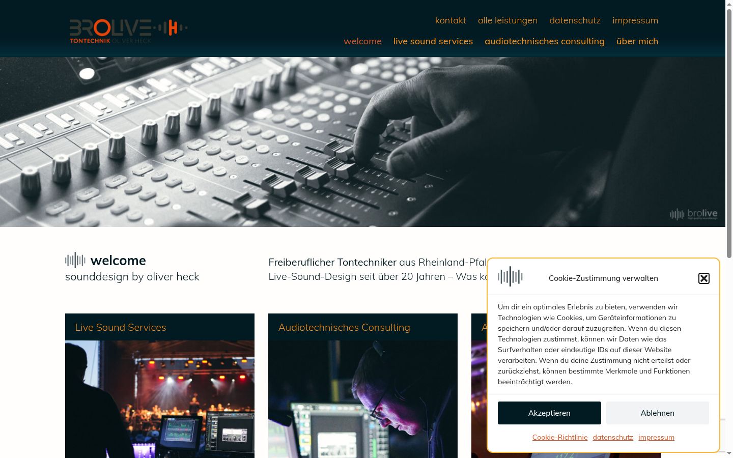 Screenshot del banner di consenso mostrato prima di qualsiasi interazione