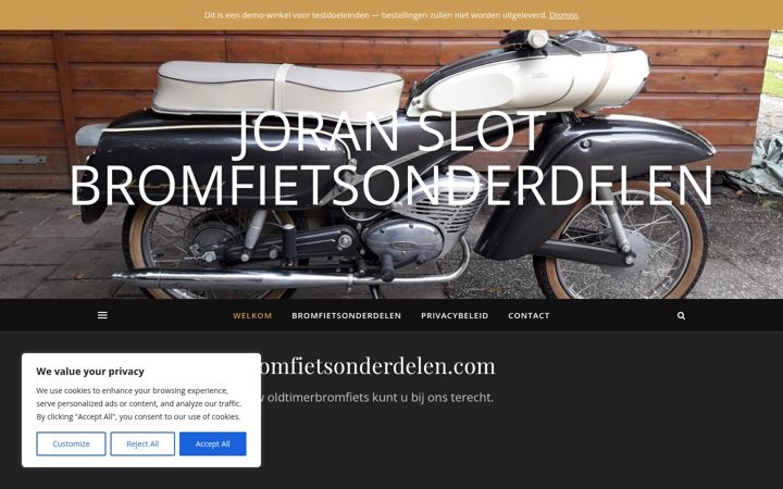 Screenshot of bromfietsonderdelen.com