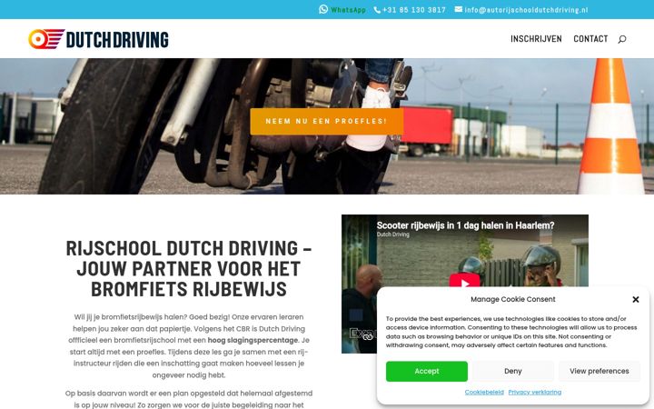 Zrzut ekranu bromfietsrijbewijshalen.nl