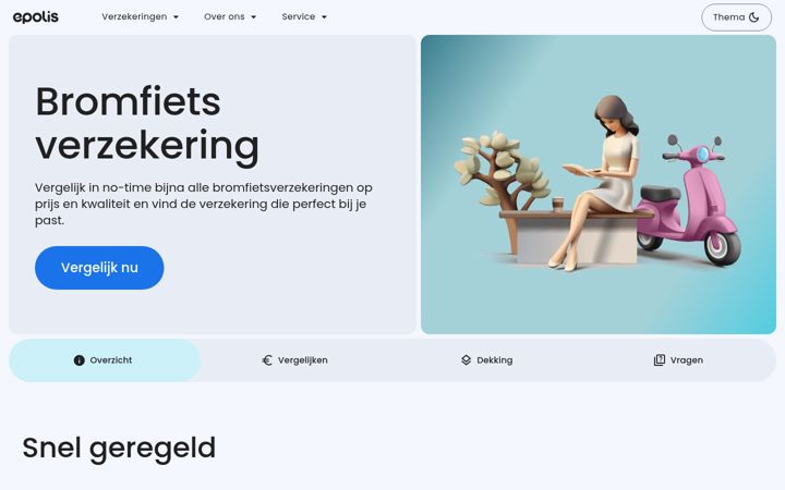 Screenshot of bromfietsverzekering.nl