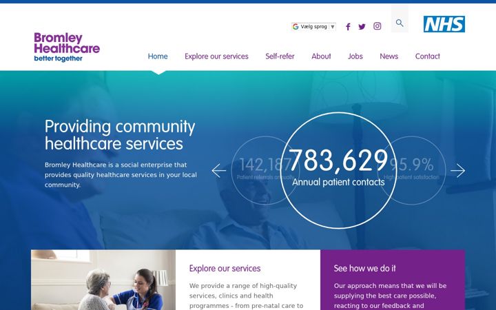 Screenshot of bromleyhealthcare.org.uk