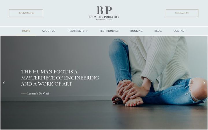 Screenshot of bromleypodiatryclinic.co.uk