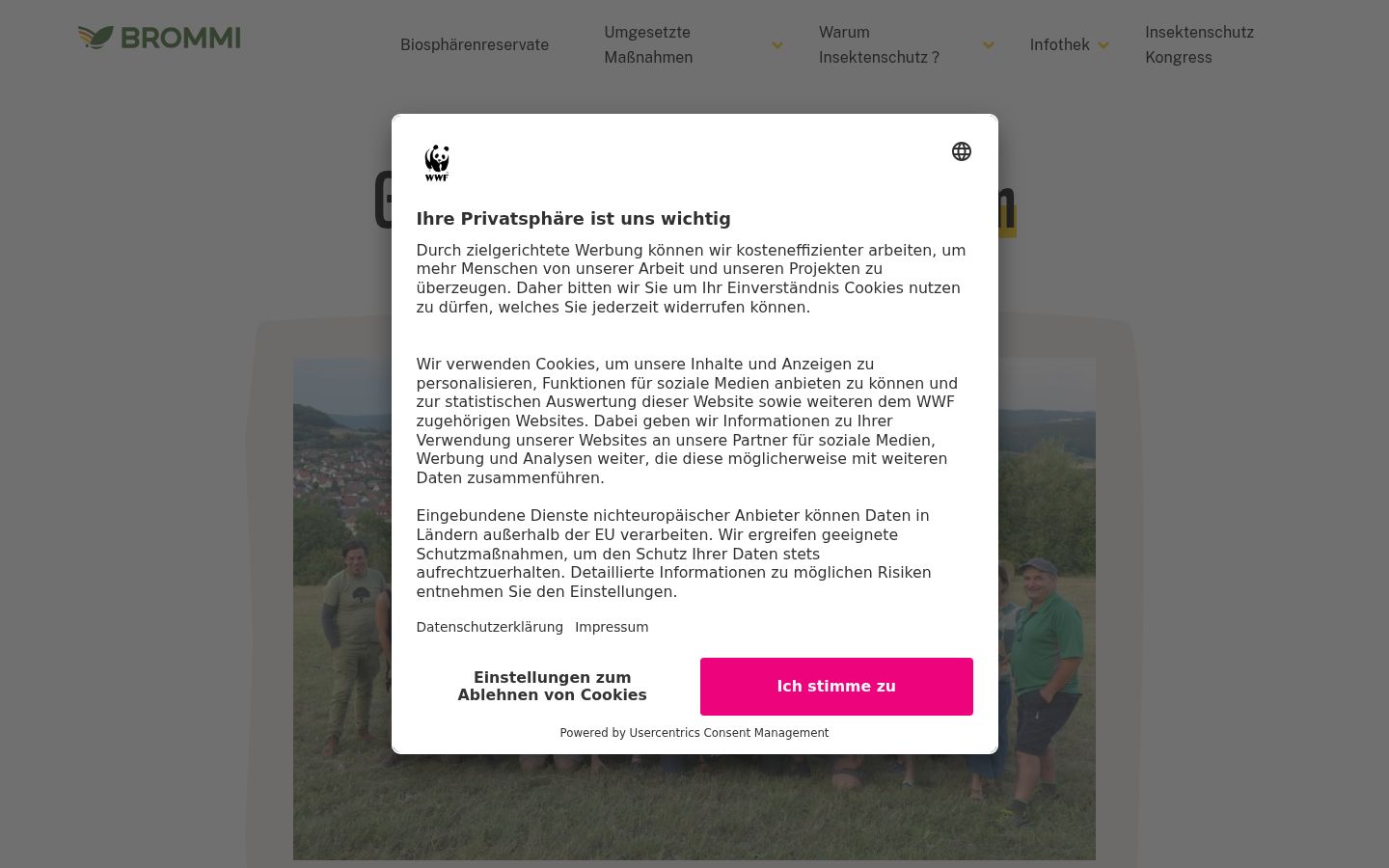 Ekrānuzņēmums ar piekrišanas baneri, kas tika rādīts pirms jebkādas mijiedarbības