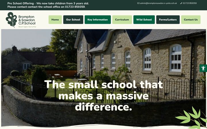Screenshot of bromptonsawdonschool.co.uk