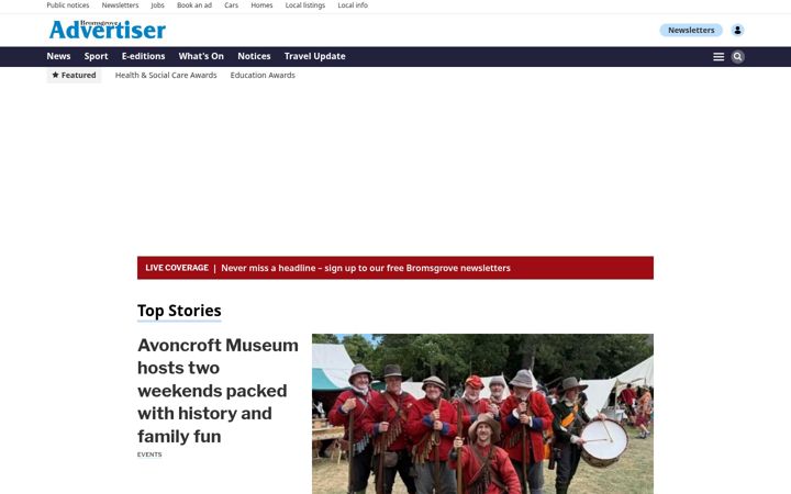 Screenshot of bromsgroveadvertiser.co.uk
