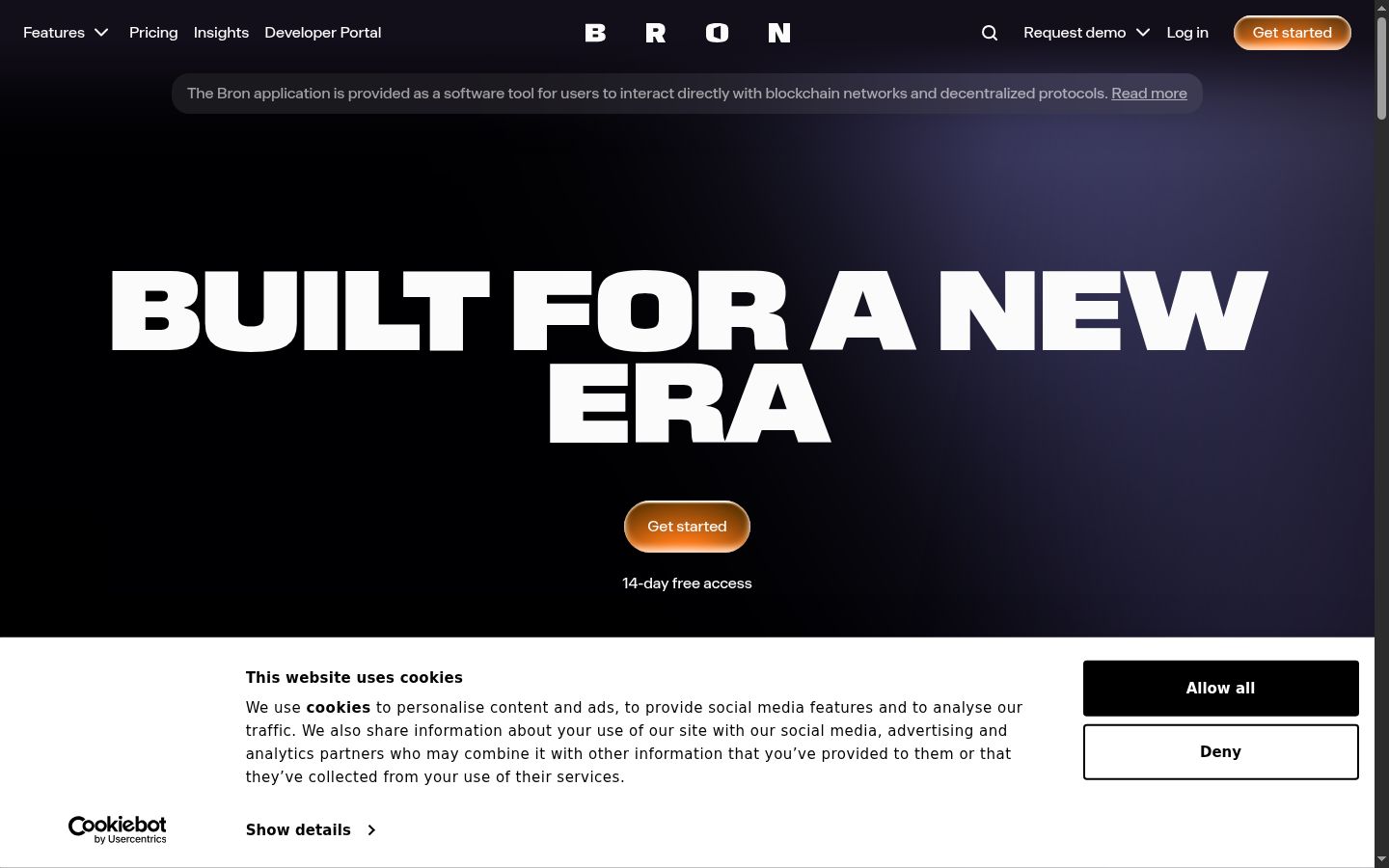 Screenshot of the consent banner shown before any interaction