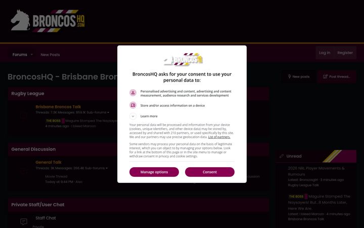 Screenshot of broncoshq.com